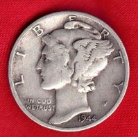 Coin - 1944 Mercury Silver Dime