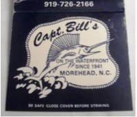 Matchbook – Capt Bill’s Waterfront Restaurant