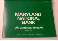 Matchbook – Maryland National Bank