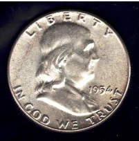 Coin - 1954 Silver Benjamin Franklin Half Dollar