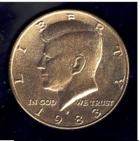 Coin - 1983 Gold Anodized Kennedy Half Dollar