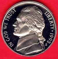 Coin – 1992S (Proof) Jefferson Head Nickel