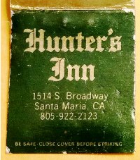 Matchbook – Hunter’s Inn - Napa Downtown Motel (California)