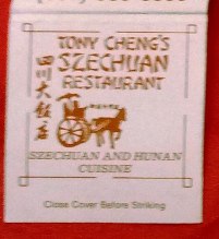 Matchbook - Tony Cheng’s Szechuan Restaurant