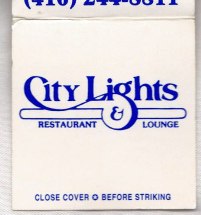 Matchbook - City Lights Restaurant (Baltimore, MD)