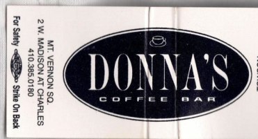 Matchbook – Donna’s Coffee Bar (Baltimore, MD)