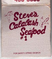 Matchbook - Steve’s Calabash Seafood (Carolina Beach, NC)