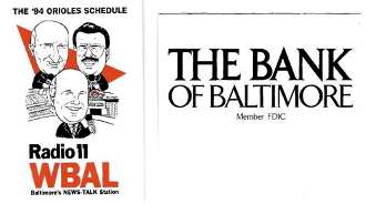 Baltimore Orioles - 1994 Schedule