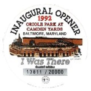 Baltimore Orioles - 1992 Inaugural Opening Day Button