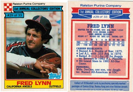 California Angels - Fred Lynn - 1984 Topps Ralston