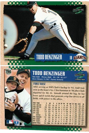 San Francisco Giants - Todd Benzinger