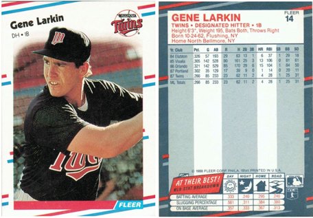 Minnesota Twins - Gene Larkin - Rookie Card