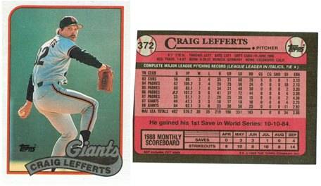 San Francisco Giants - Craig Lefferts (372)
