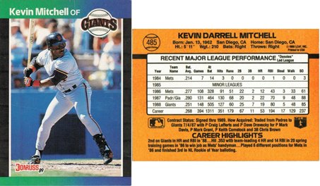 San Francisco Giants - Kevin Mitchell (485)