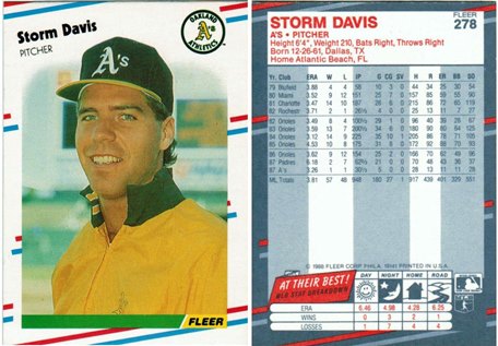 Oakland Athletics - Storm Davis (278)
