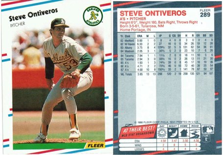 Oakland Athletics - Steve Ontiveros (289)