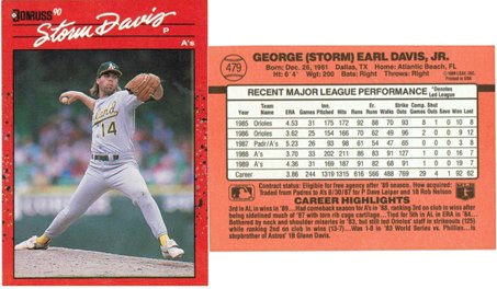 Oakland Athletics - Storm Davis (479)