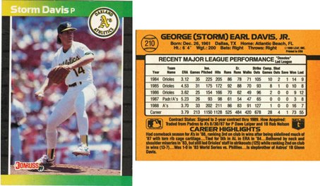 Oakland Athletics - Storm Davis (210)