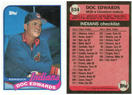 Cleveland Indians - Doc Edwards - Manager