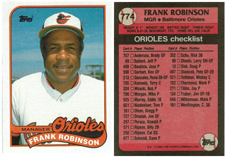 Baltimore Orioles - Frank Robinson - Manager (774)