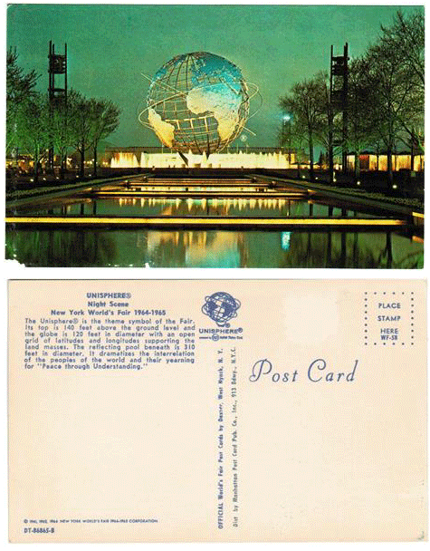 Postcard - 1964-65 Worlds Fair - Unisphere