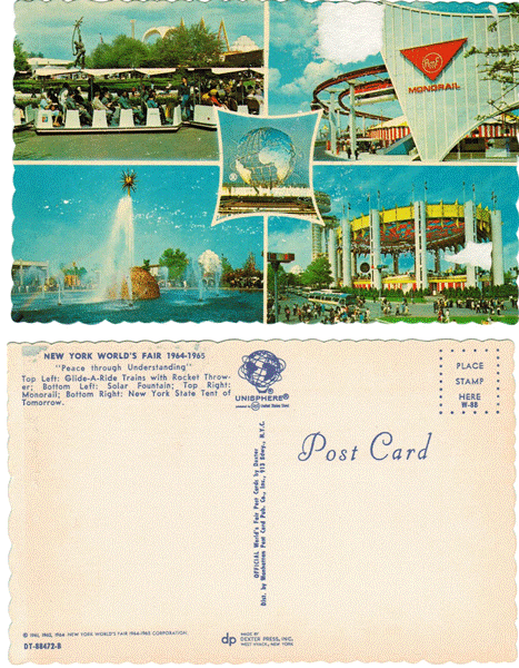 Postcard - 1964-65 Worlds Fair - Peace Through Understanding