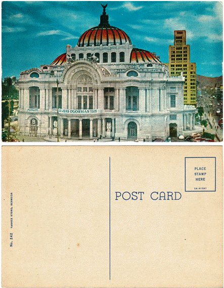 Postcard - Palacio De Bellas - Mexico, DF
