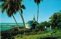 Postcard - The Blue Church of St Peters - Kahaluu Beach, Kona, Hawaii