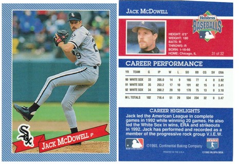 Chicago White Sox - Jack McDowell - Hostess Baking Co