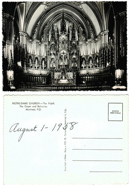 Postcard - Notre-Dame Church - Montreal, Canada #2