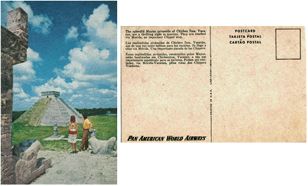 Postcard - Pan American World Airways - Chicken Itza, Yucatan, Mexico