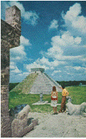 Postcard - Pan American World Airways - Chicken Itza, Yucatan, Mexico