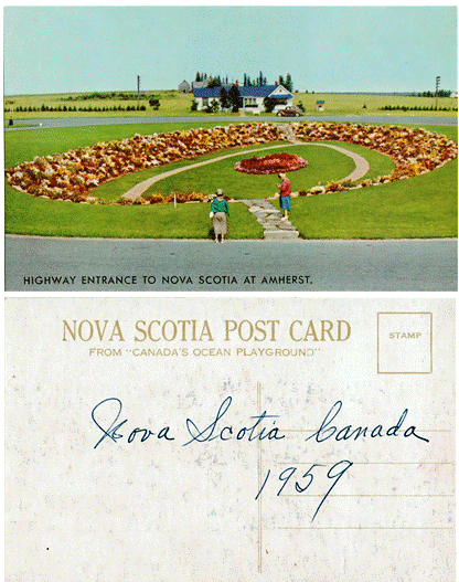 Postcard - Hwy Entrance to Nova Scotia - #2