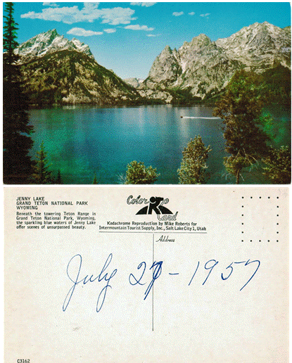 Postcard - Jenny Lake - Grand Teton NP, Wyoming