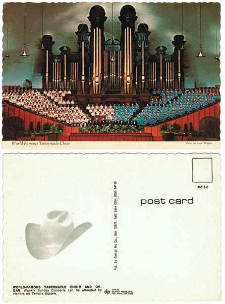 Postcard - Tabernacle Choir and Organ - Salt Lake City, UT