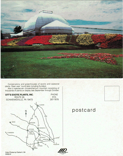 Postcard - Conservatory & Greenhouse	Schwenksville, PA