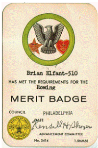 Merit Badge Card - Rowing