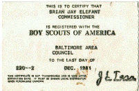 Commissioner Membership Card - 1981