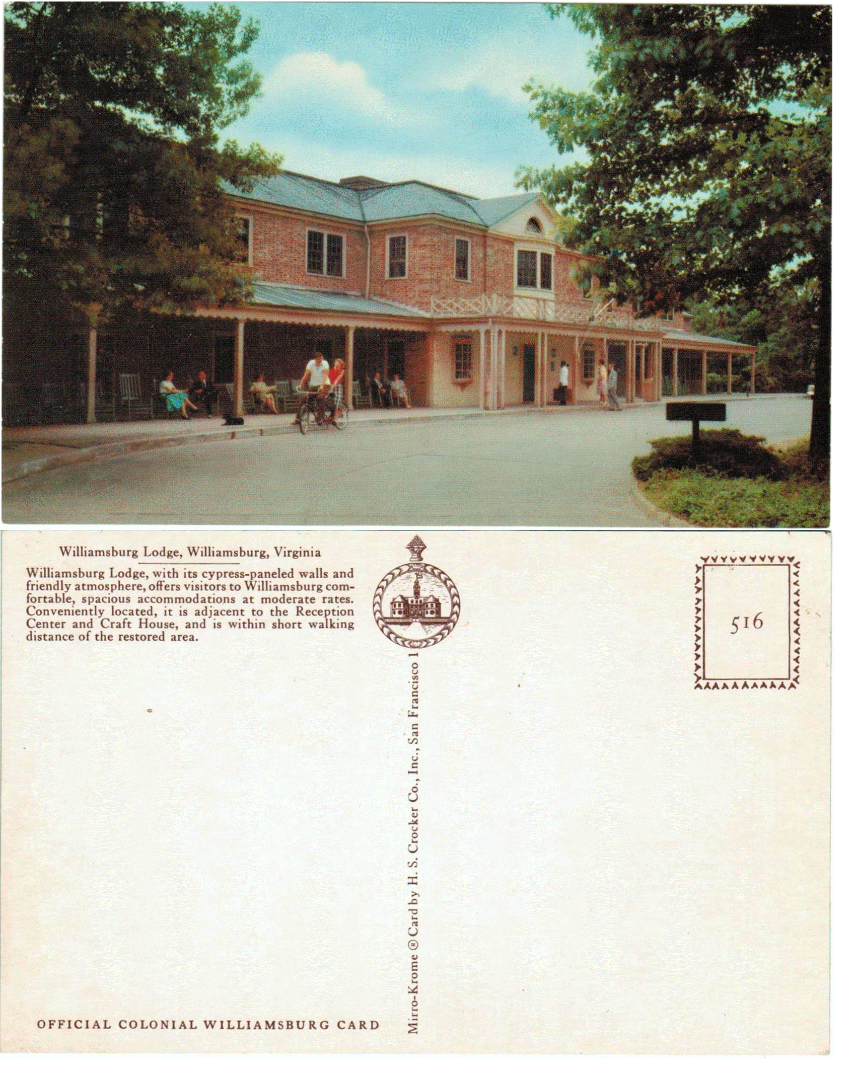 Postcard - Williamsburg Lodge - Williamsburg, VA