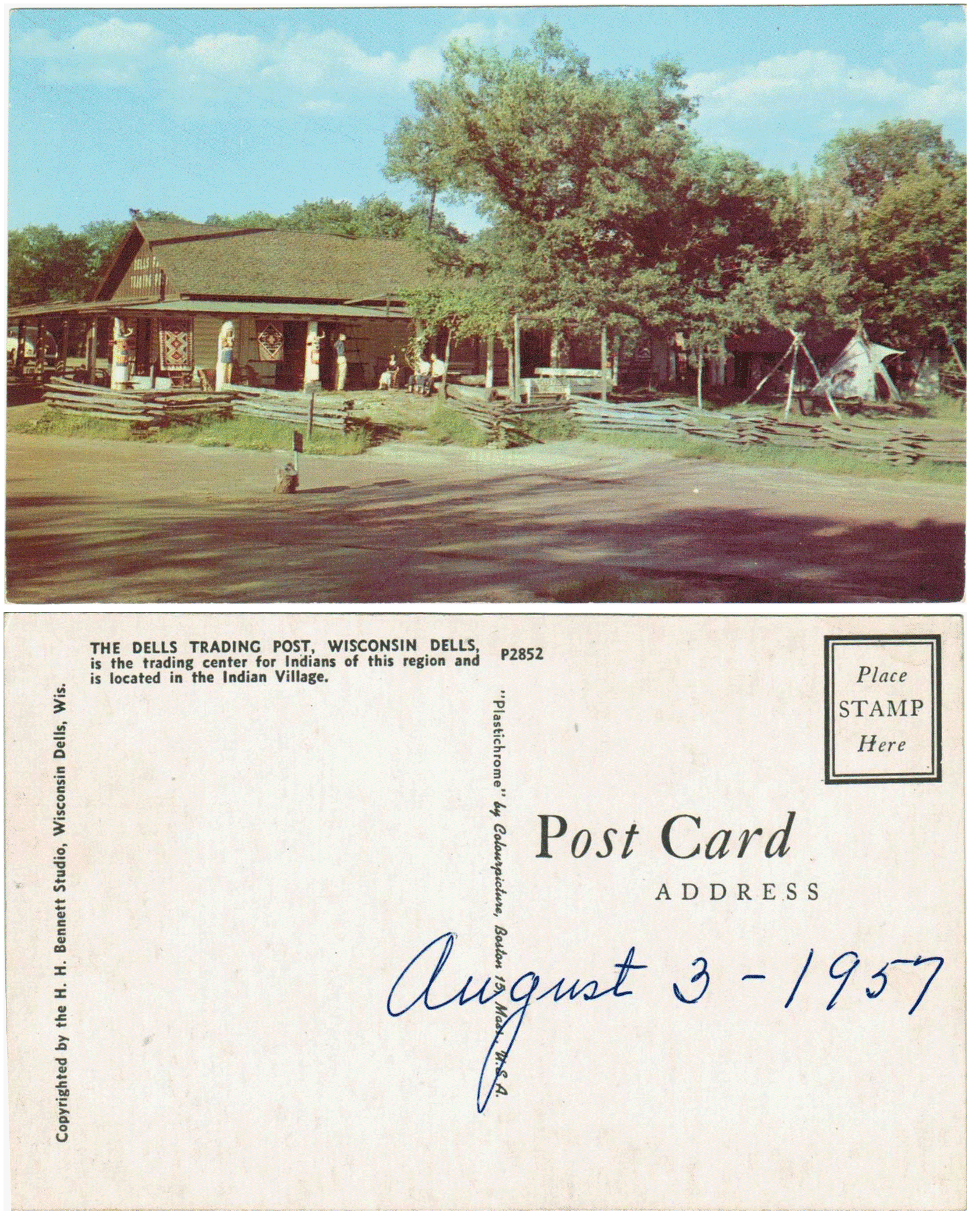 Postcard - Dells Trading Post - Wisconsin Dells, WI