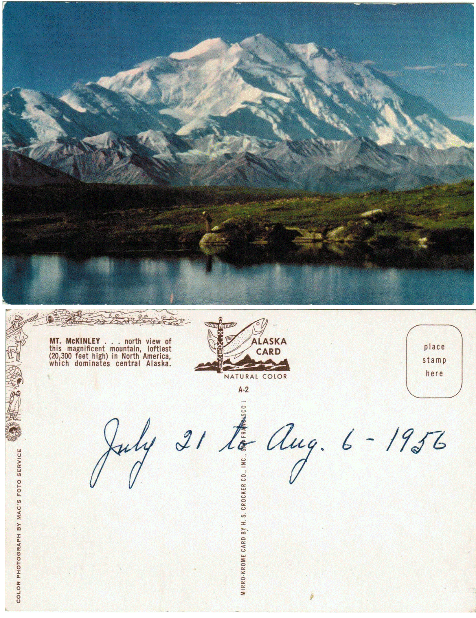 Postcard - Mt McKinley - Alaska