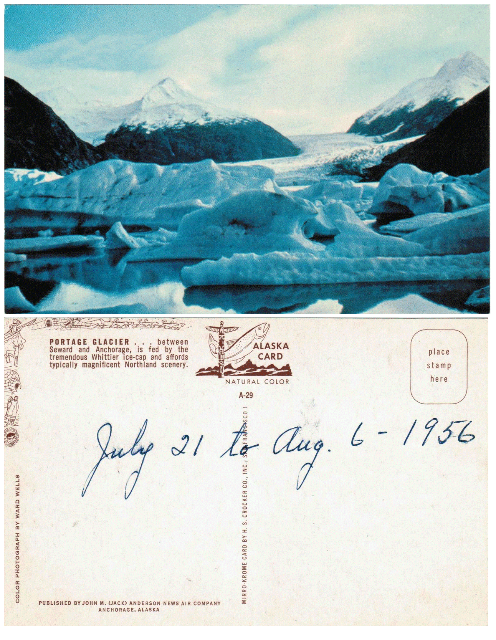 Postcard - Portage Glacier - Alaska