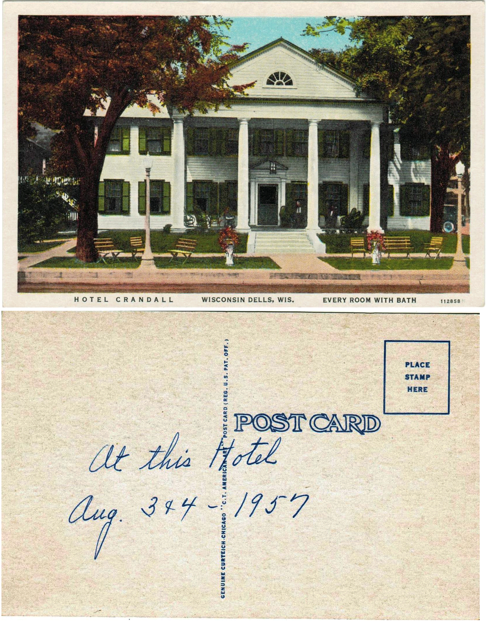 Postcard - Hotel Crandall - Wisconsin Dells, WI - #2