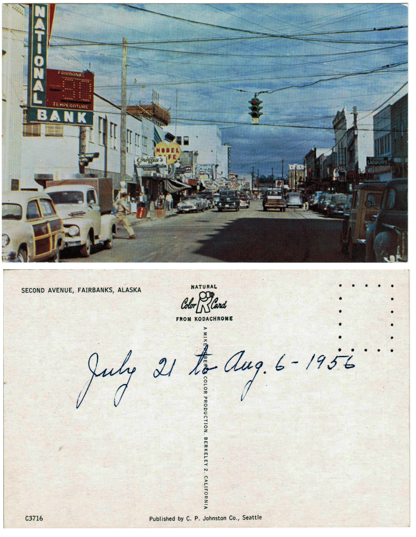 Postcard - 2nd Ave - Fairbanks, Alaska