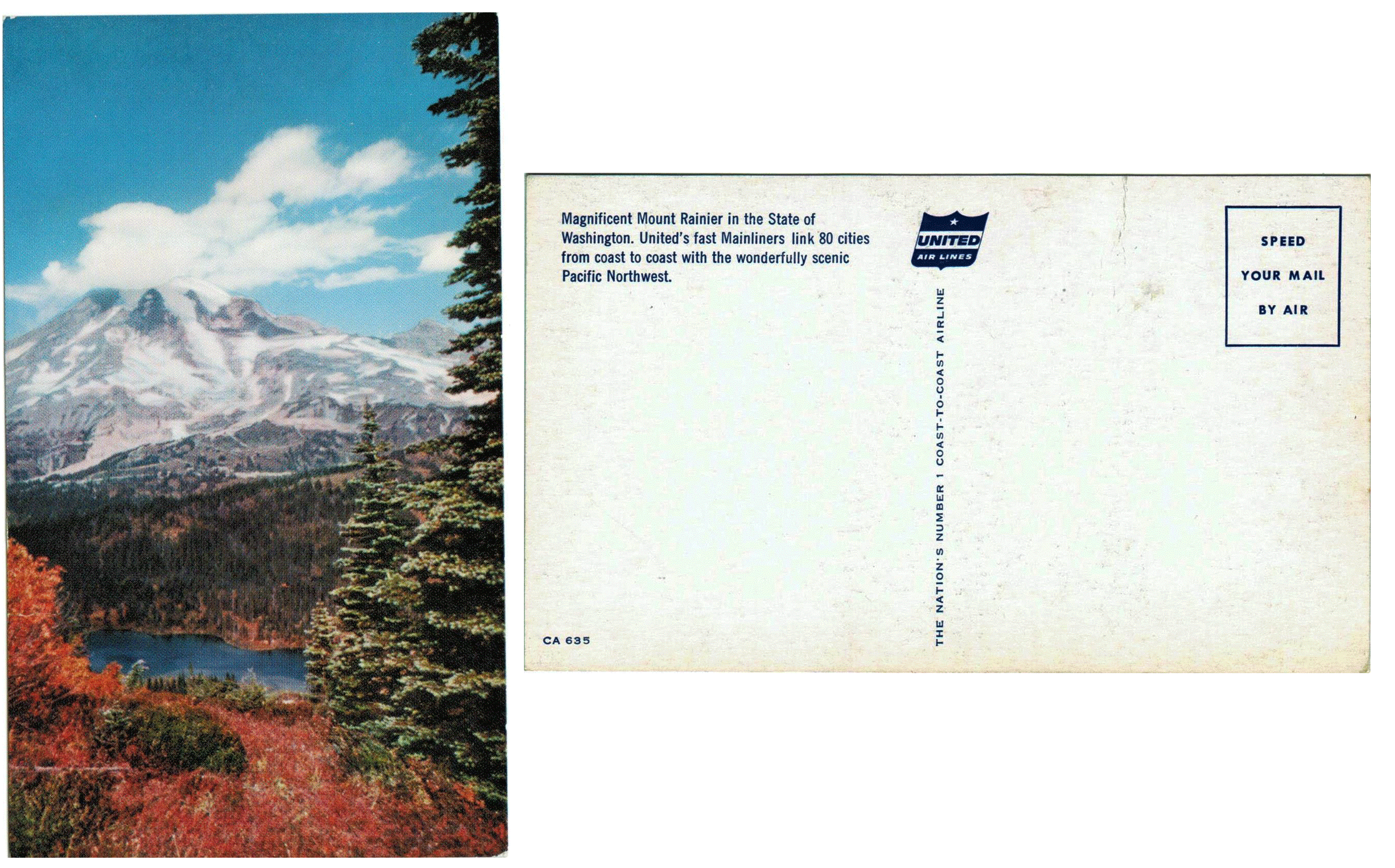 Postcard - Mt Rainier - Washington