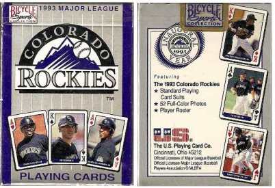 Colorado Rockies - 1993 Inaugural Year Playing Cards