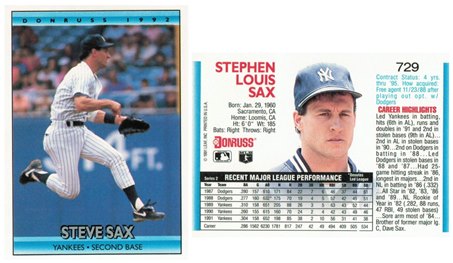 New York Yankees - Steve Sax (729)