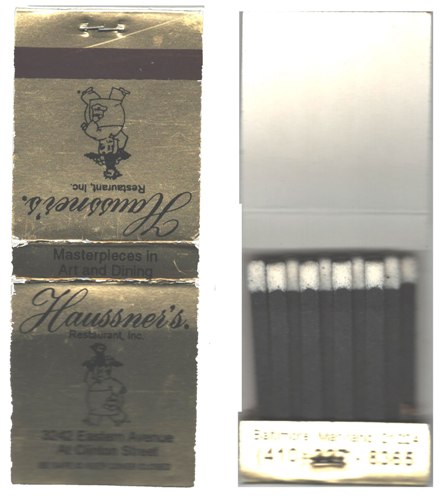 Matchbook - Haussner's Restaurant