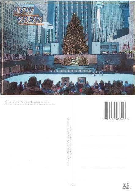 Postcard - Rockefeller Center	in Winter - New York, NY
