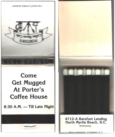Matchbook - PORTER'S Coffee House Café